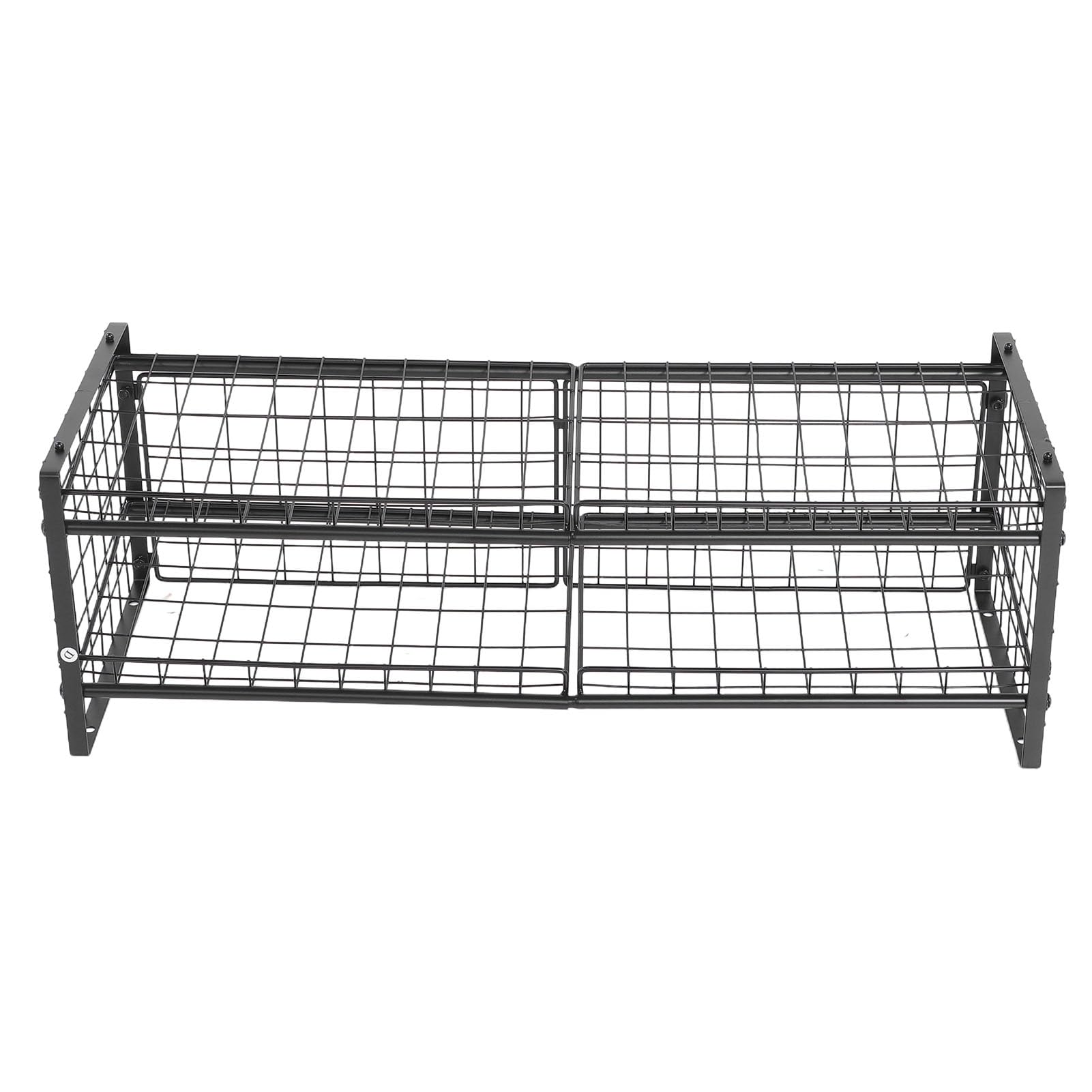 Organizador de Latas Apilable de 2 Niveles, Estante de Almacenamiento Ajustable de Acero Al Carbono con Capacidad para 64 Latas, con Diseño de Estante Inclinado para