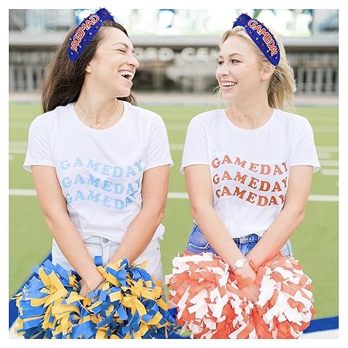 Miniatura 3 de YAHPERN Game Day - Diadema anudada con perlas de cristal para mujer, accesorios deportivos para el cabello (azul, 1 unidad)