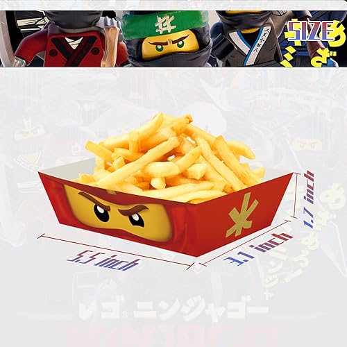 Miniatura 5 de Bandejas de suministros para fiesta de cumpleaños ninja, platos desechables para servir, 20 unidades