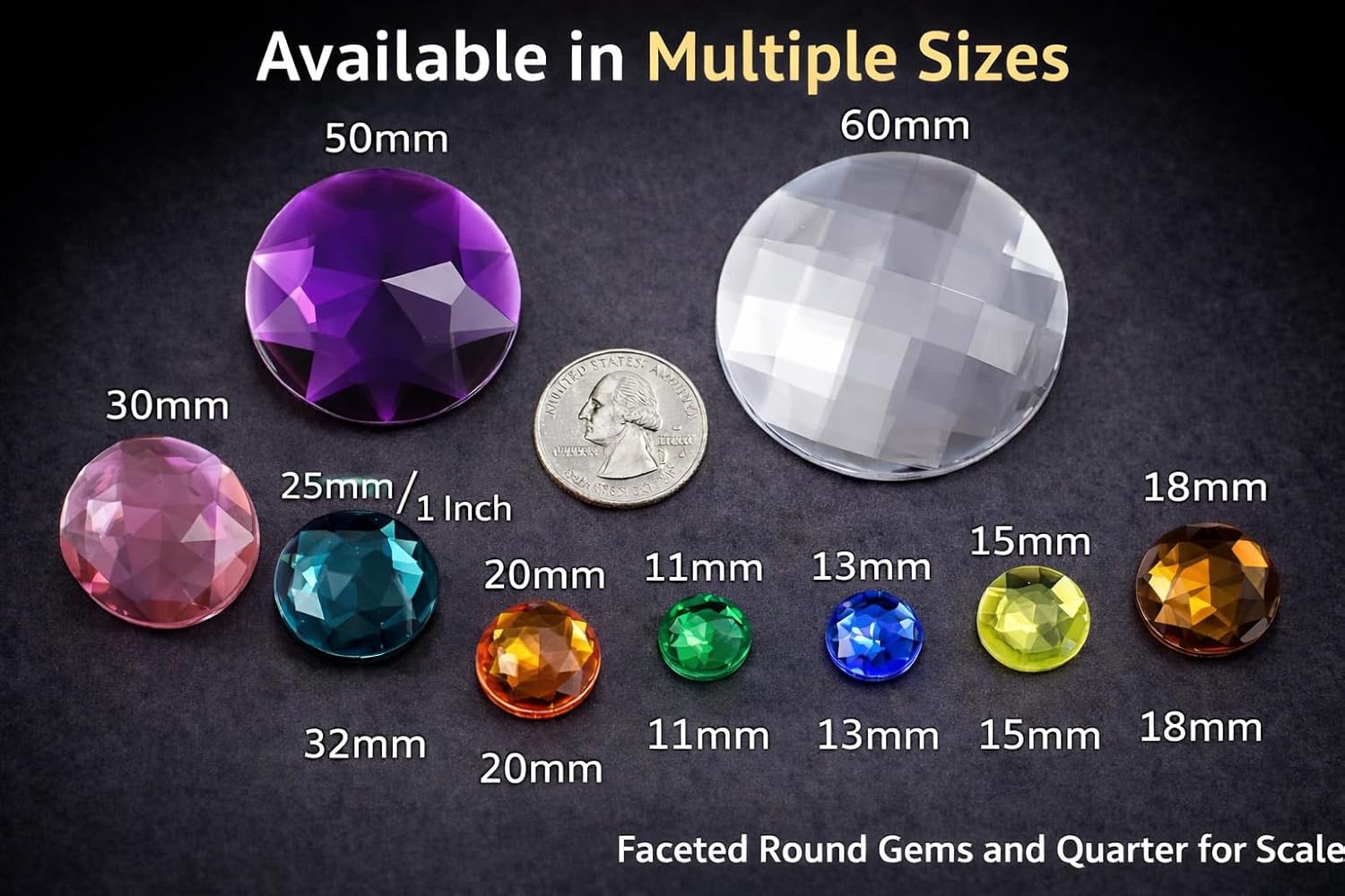 25mm Blue Aqua H122 Flat Back Round Acrylic Rhinestones Plastic Circle Gems for Costume Making Cosplay Jewels Pro Grade Embelishments - 20 Pieces (Blue Zircon) - Image 9