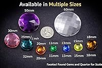 Vista 5 de Allstarco Joyas redondas autoadhesivas extra grandes de 1.969 in, diamantes de imitación acrílicos para cosplay, 2 piezas, Plástico Plata Acrílico