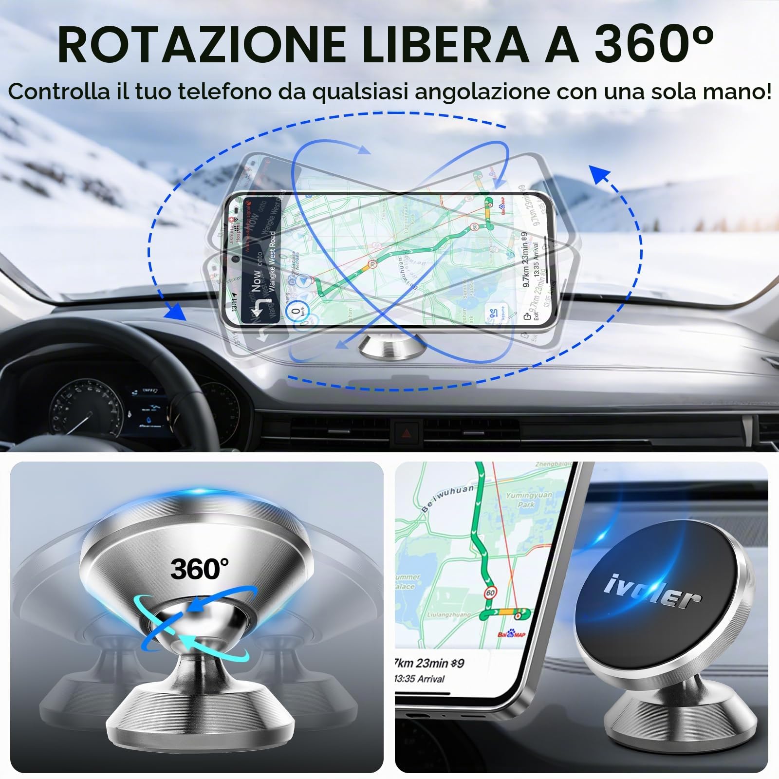 Ortviai Porta cellulare auto magnetico,Supporto per Telefono da Auto a Ventosa a Vuoto, Pieghevole e retrattile,360° Rotazione,Porta Cellulare Auto per cellulare,Universale per auto,palestra,ecc Ortviai Porta cellulare auto magnetico,Supporto per Telefono da Auto a Ventosa a Vuoto, Pieghevole e retrattile,360° Rotazione,Porta Cellulare Auto per cellulare,Universale per auto,palestra,ecc