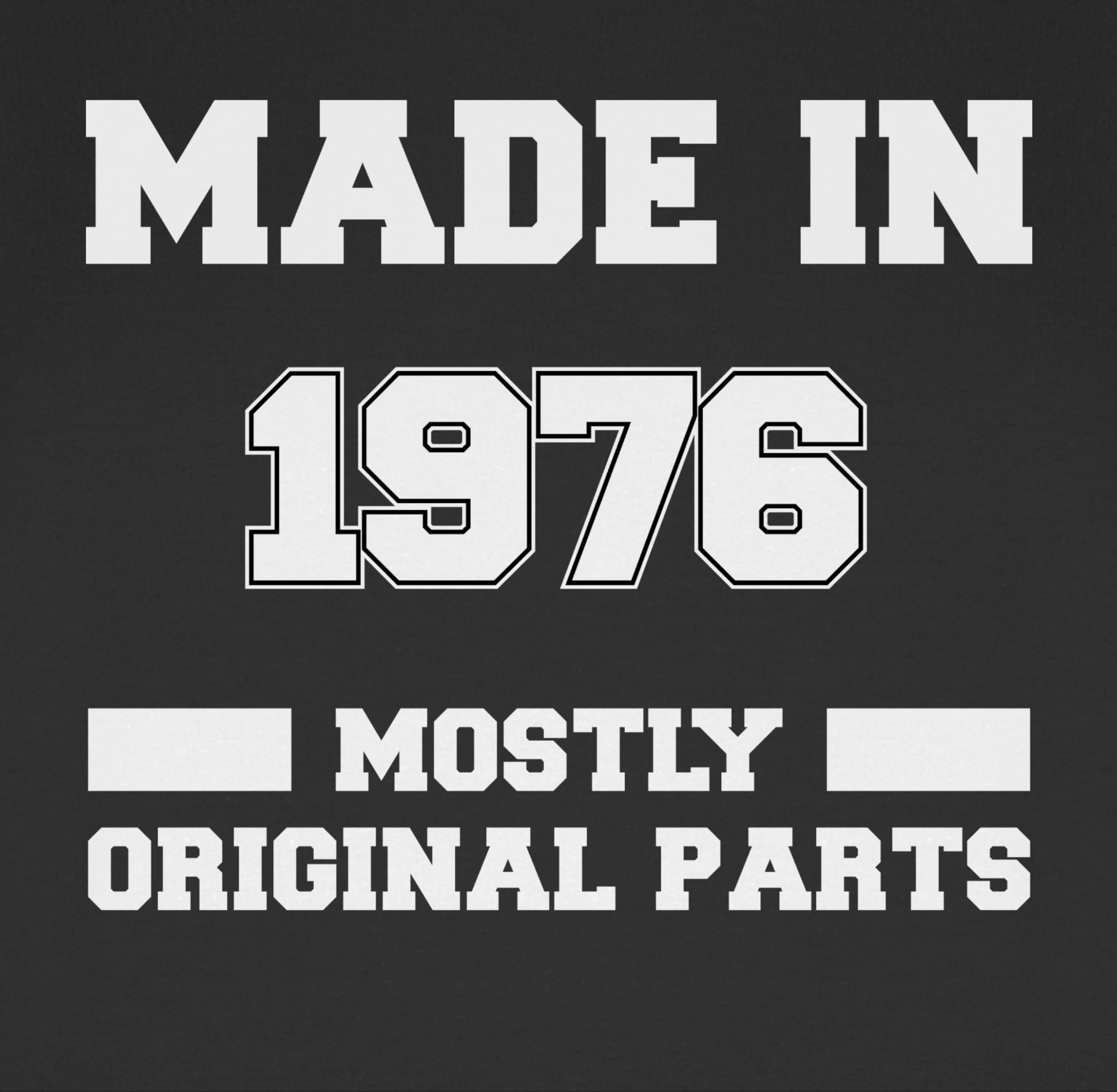 Pullover Herren Frauen Hoodie Kontrast zweifarbig - 50. Geburtstag - Made in 1976 - mostly original parts - 4XL - Schwarz/Rot - 50 1973 pullis 50.geburtstag 1972 hoodies 50er (50) 50iger fünfzig