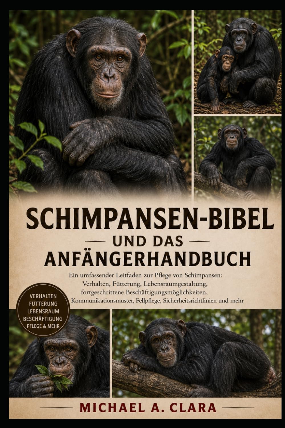 Schimpansen-Bibel und Anfängerhandbuch: Ein umfassender Leitfaden zur Pflege von Schimpansen: Verhalten, Fütterung, Lebensraumgestaltung, ... Fellpflege, Sicherheitsrichtlinien und mehr