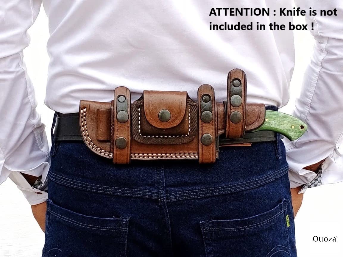 Ottoza Handmade Leather Knife Sheath Right Hand Tracker Knife Sheath