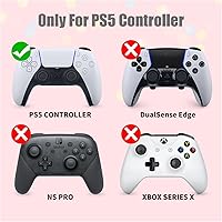 Vista 63 de ECHZOVE Funda de silicona para controlador PS5 (azul) – Cubierta de controlador de PS5 duradera y antideslizante con accesorios personalizables