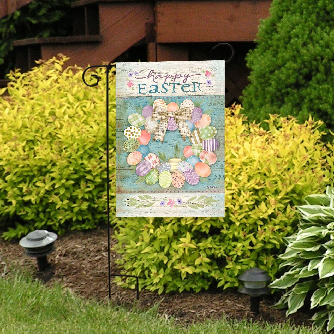 Briarwood Lane Pastel Easter Wreath Garden Flag