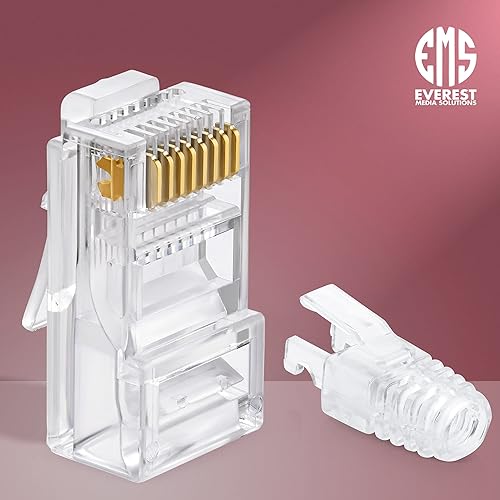 Miniatura 8 de Everest Media Solutions Conectores de paso RJ45 Cat6 y botas de alivio de tensión  Paquete de 100100  EZ para engarzar enchufe modular para cable de