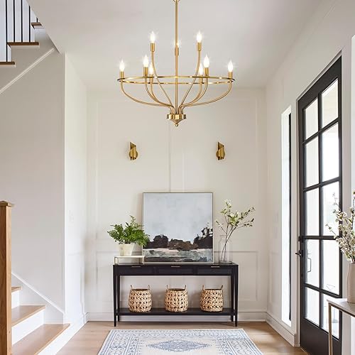 Miniatura 51 de Lámpara negra para comedor, 28.5 pulgadas de diámetro, moderna lámpara de vela sobre mesa, lámpara de granja de 9 luces para cocina, dormitorio