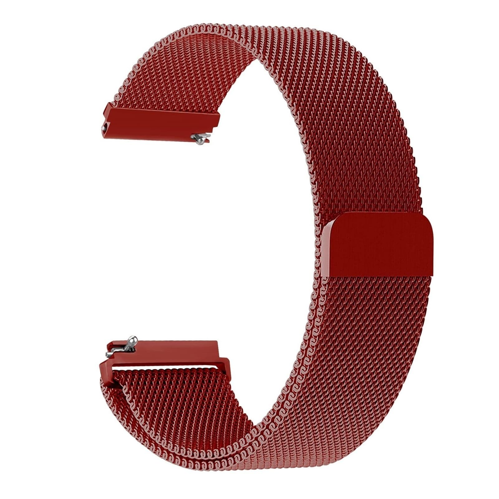 Bracelet de montre à boucle milanaise 20 mm 22 mm en acier inoxydable magnétique pour Amazfit Bip 6 5 GTS 3 2 GTR 3 Pro 42 47 mm Stratos 3 (vin, bracelet de montre de 20 mm)