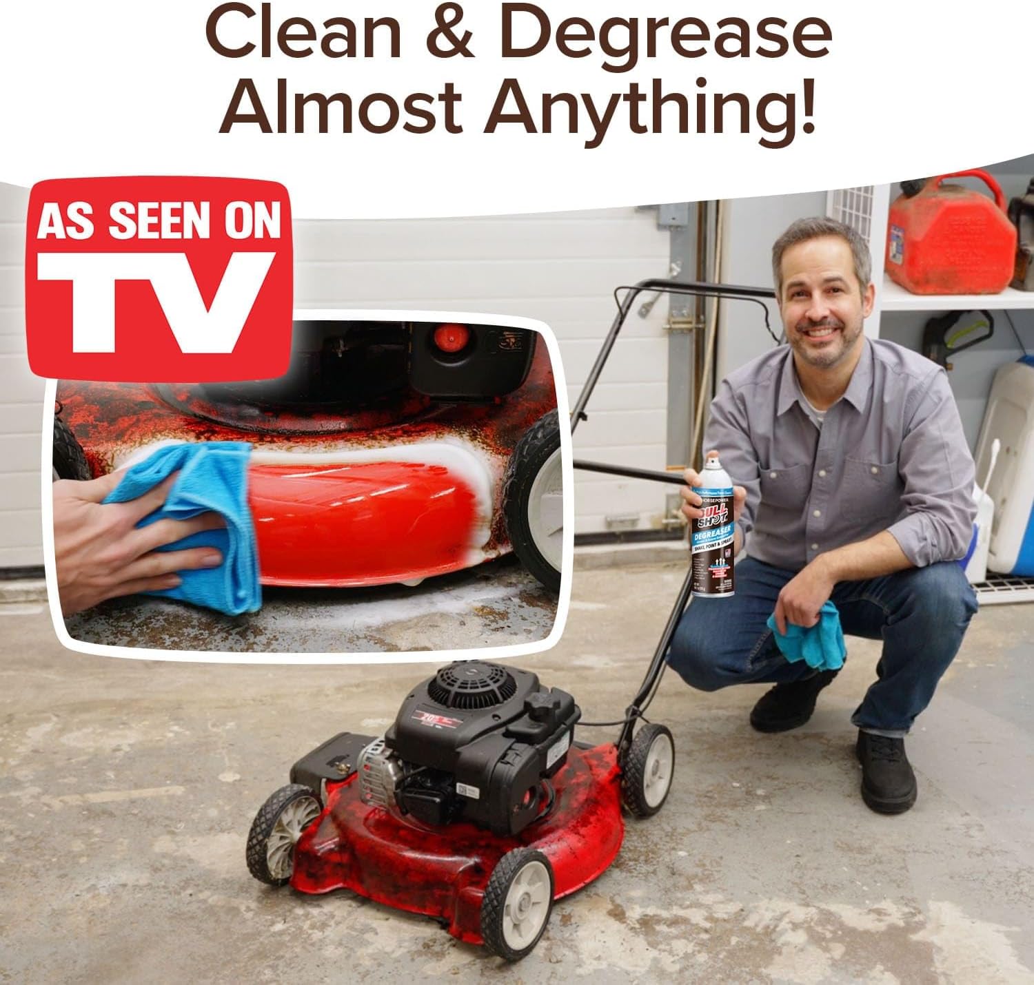 Bull Shot Degreaser Pro, Foaming Degreaser & Grime Remover, Heavy-Duty, AS SEEN ON TV, Residue-Free, Shake, Point & Spray, Emulsifies Grease, Oil Splatters, Glue, Tape Residue & More - Made in the USA - Image 5