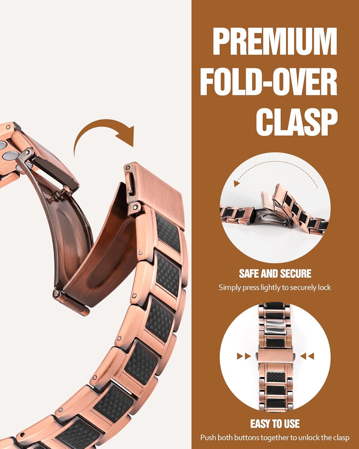 Jecanori Copper Magnetic Bracelet for Men, 3X Strength Pure Copper Bracelet for Men,Ideal Gift - Image 4