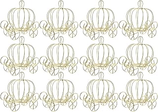 ABOOFAN 12pcs Carriage Centerpieces for Tables Mini Pumpkins Carriage Princess Centerpiece Flower Candy Treat Boxes for Wedding Birthday Party Table Decor