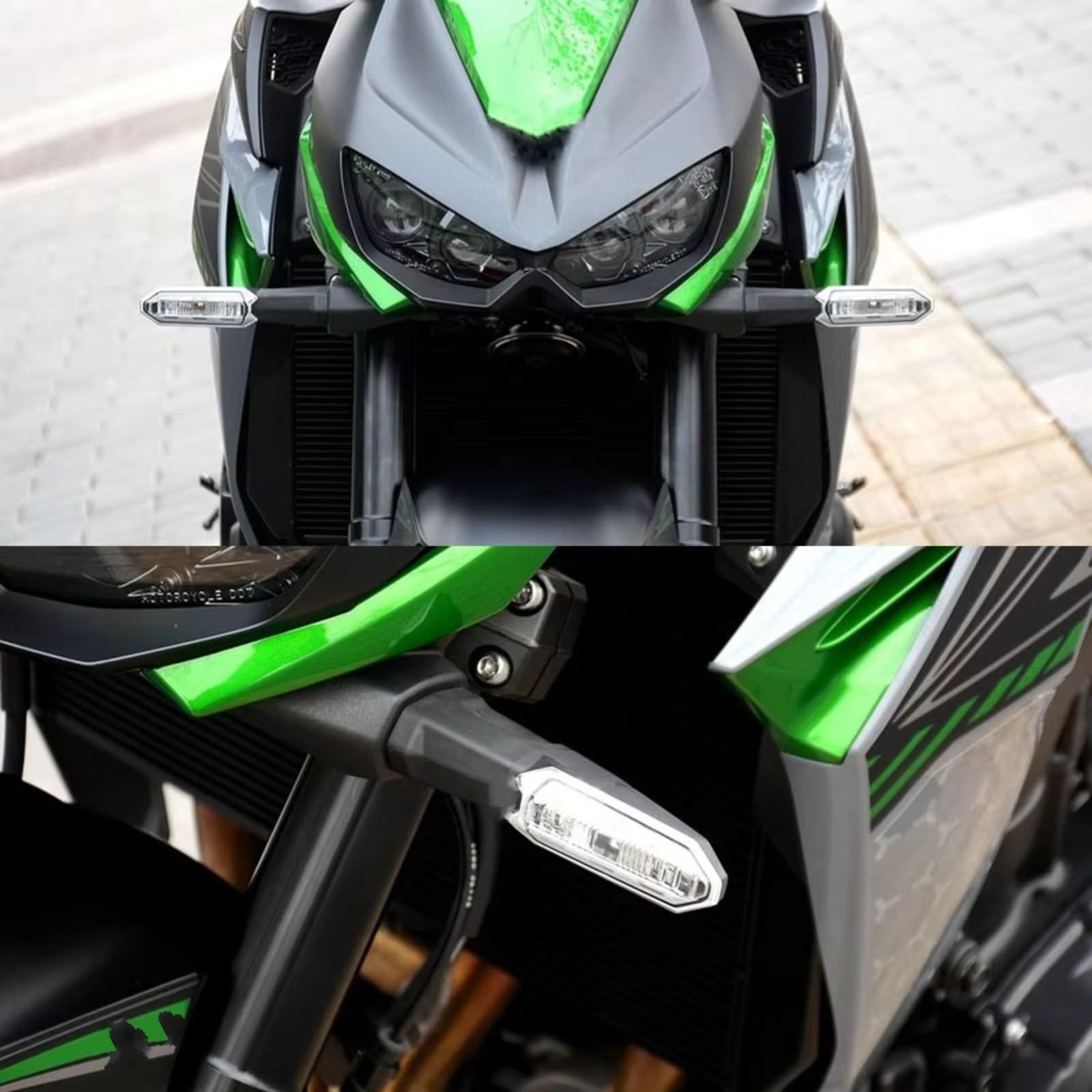 Intermitentes Moto para Z250 2013-2018 para Z300 2015-2020 para Z400 2017-2023 para Z750 2012-2013 para Z800 2013-2016 Accesorio De Luz Intermitente para Motocicleta(Clear,2pcs)