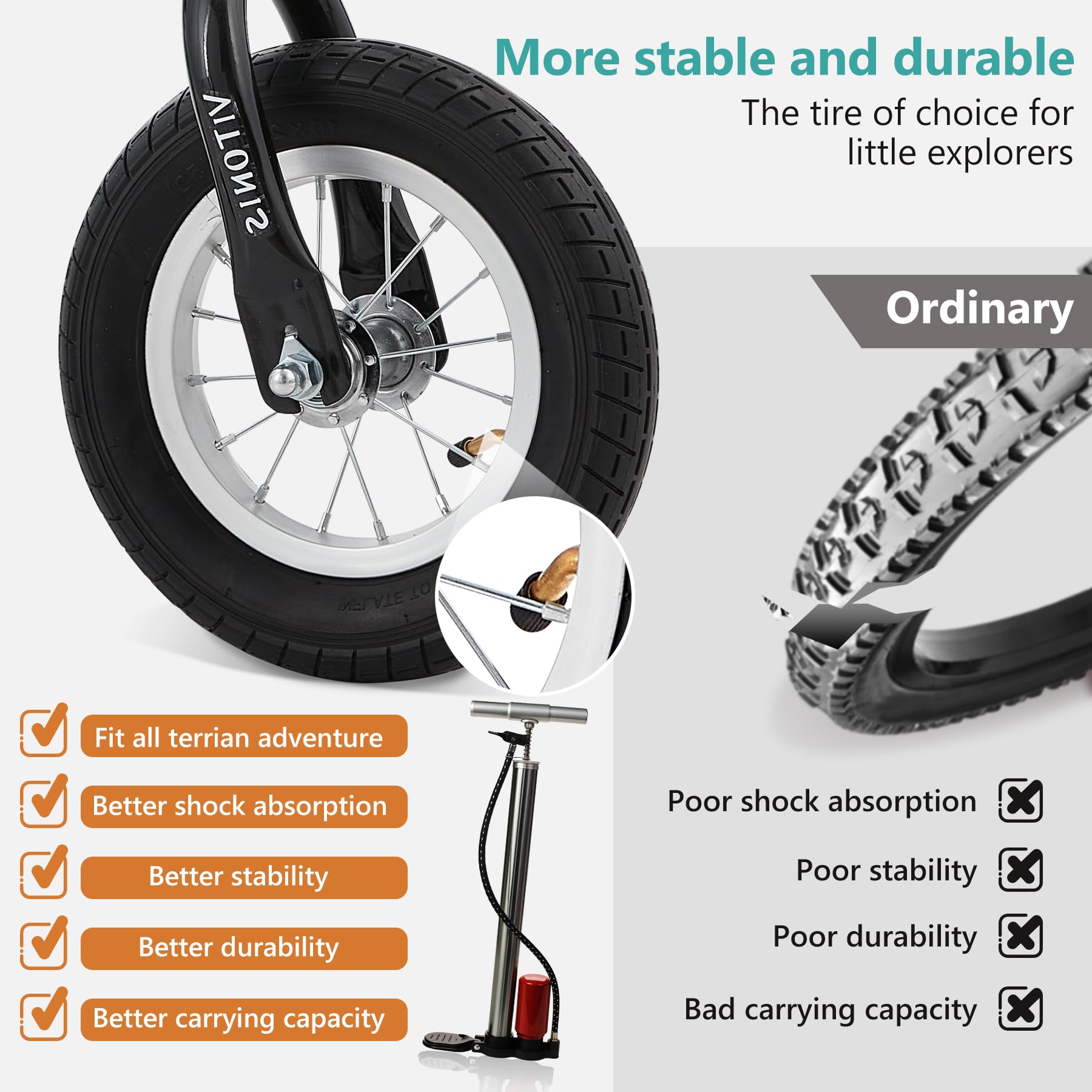 VITONIS balance bike Bicicletta Bambini Senza Pedali per 1,5-4 Anni Fino a 35 Kg, Sedile regolabile, sicuro e ultraleggero per bambini e bambine