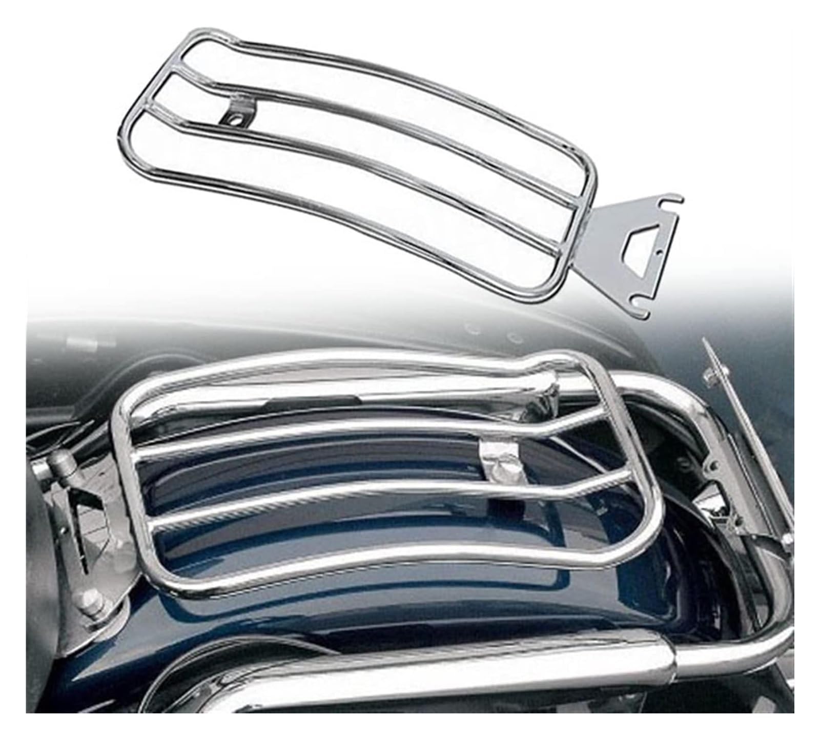 para Harley para Touring Electra Glide FLHT Road FLTR 1998-2006 Portaequipaje Asientos Cromados Soporte De Carga Trasera Solo Two Up Portapacchi Moto