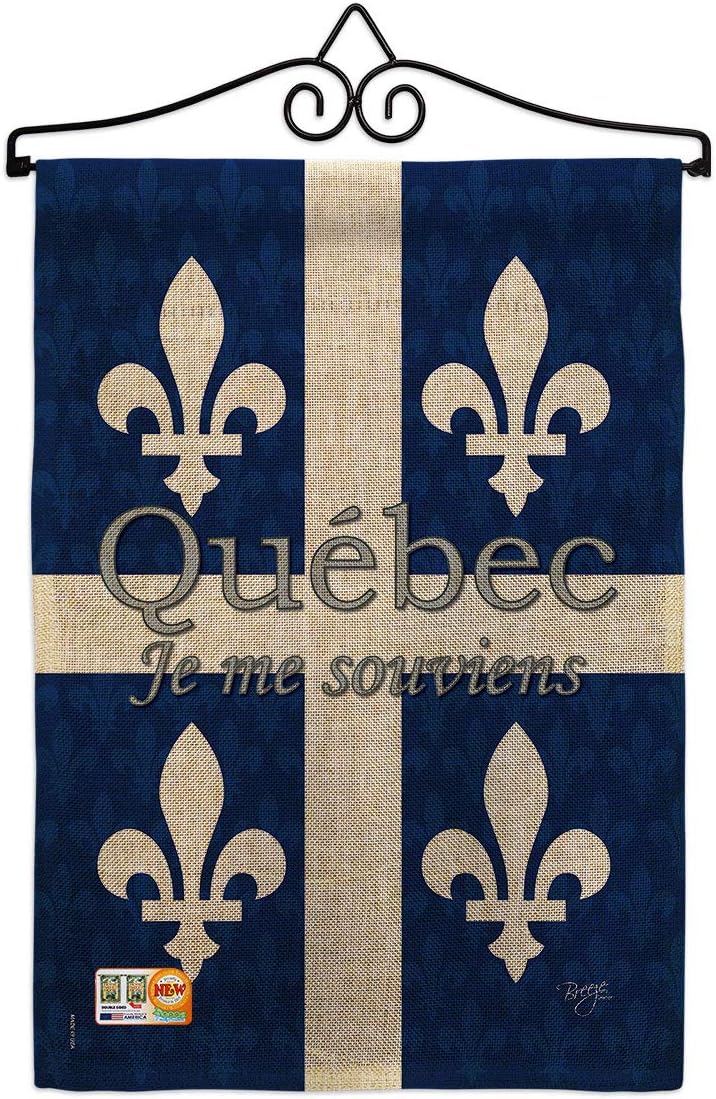 Quebec House Flag Dowel Set Regional Canada Provinces Canadian Territories Region Country Particular Area Small Decorative Gift Yard Banner Made In USA 28 X 40