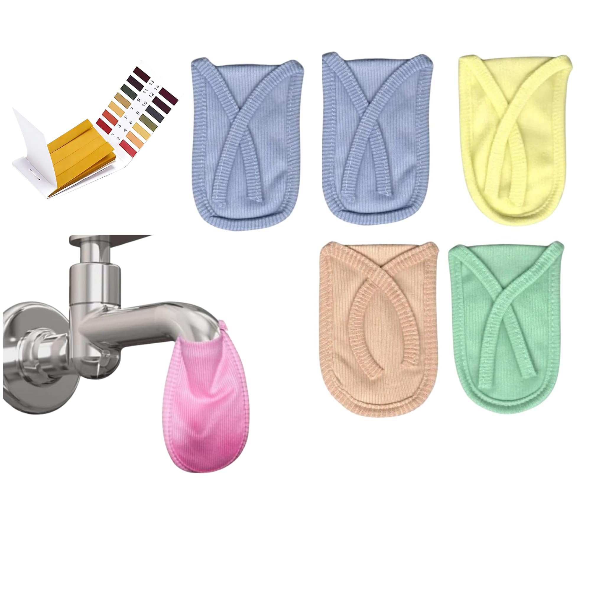 Cotton Tap Water Filter Cloth 5 Pcs Nal Thali| Reusable Double Layer Tap Water Filter Cover | Kitchen Sink Nal Thali (Pack of 5 with PH strip(Most Popular))-image-29