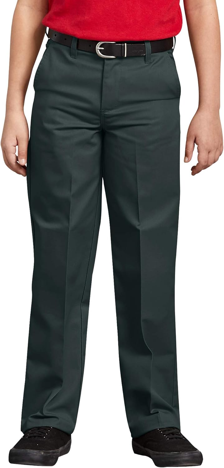 Dickies Boys' Flexwaist Flat Front Straight Leg Pant: Clothing
