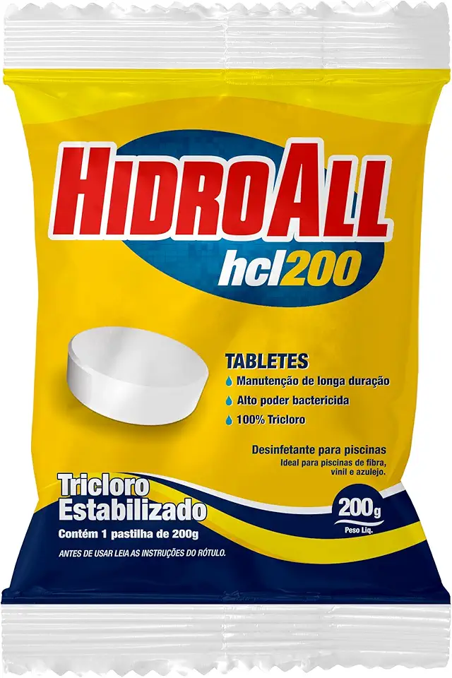 HidroAll Cloro para piscinas hcl 200g pastilha