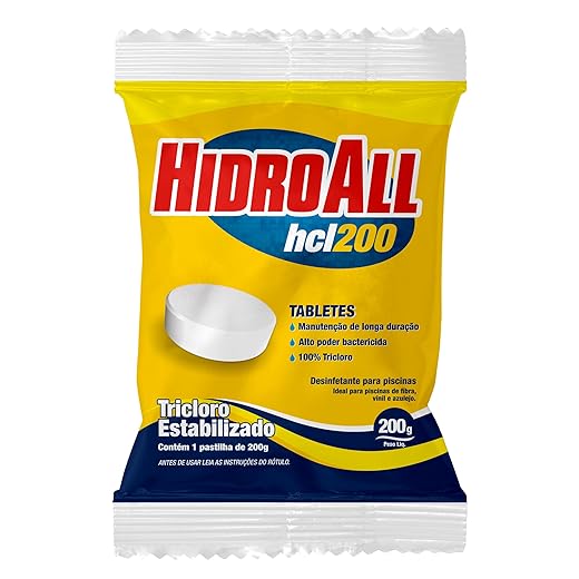 HidroAll Cloro para piscinas hcl 200g pastilha