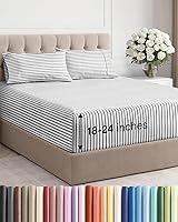 Vista 82 de Juego de sábanas de tamaño California king, transpirables, refrescantes, con esquinas extraprofundas de 18-24 pulgadas, de ajuste fácil