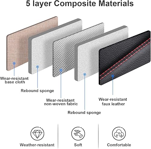 Miniatura 8 de Fundas universales de asiento de coche para vehículos de 5 asientos, cobertura completa, cojín de asiento delantero y trasero, protector de asiento