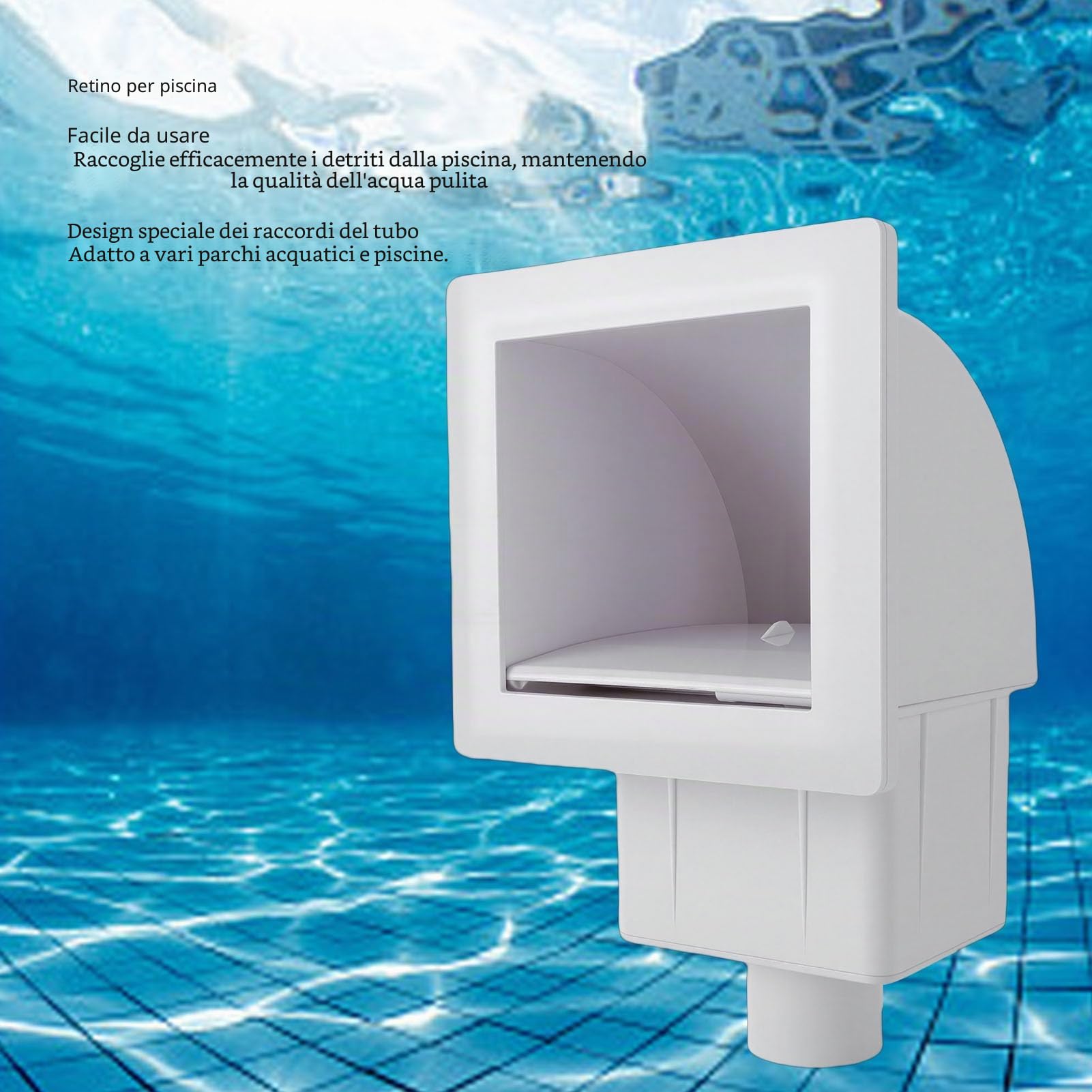 Topiky Kit Skimmer per Piscina Fuori Terra, Accessori per Tubi per Skimmer per Piscina, Kit per Fuori Terra Passante Standard, a Parete per del Parco Acquatico
