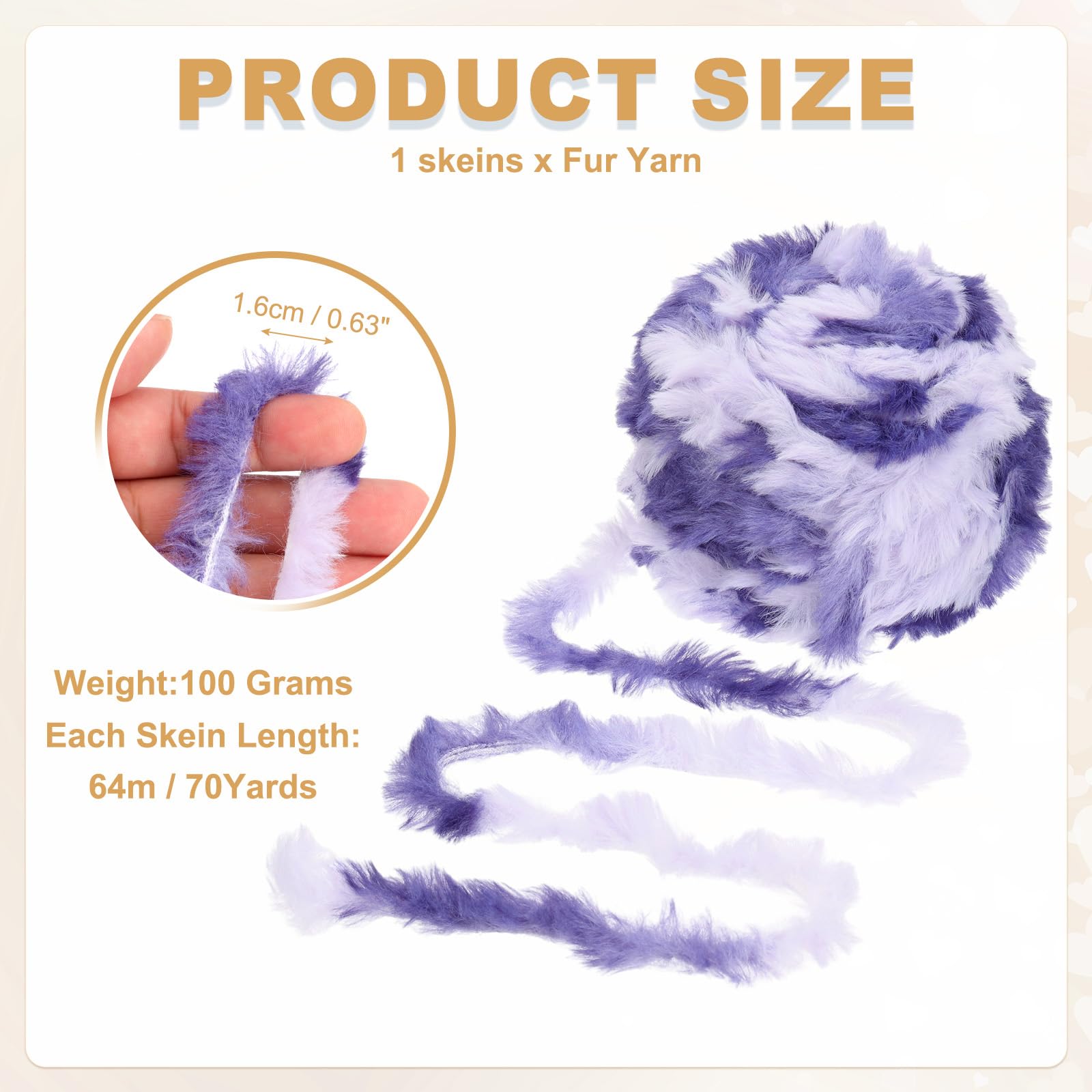 PATIKIL 70 Yards Fur Yarn - Image 2