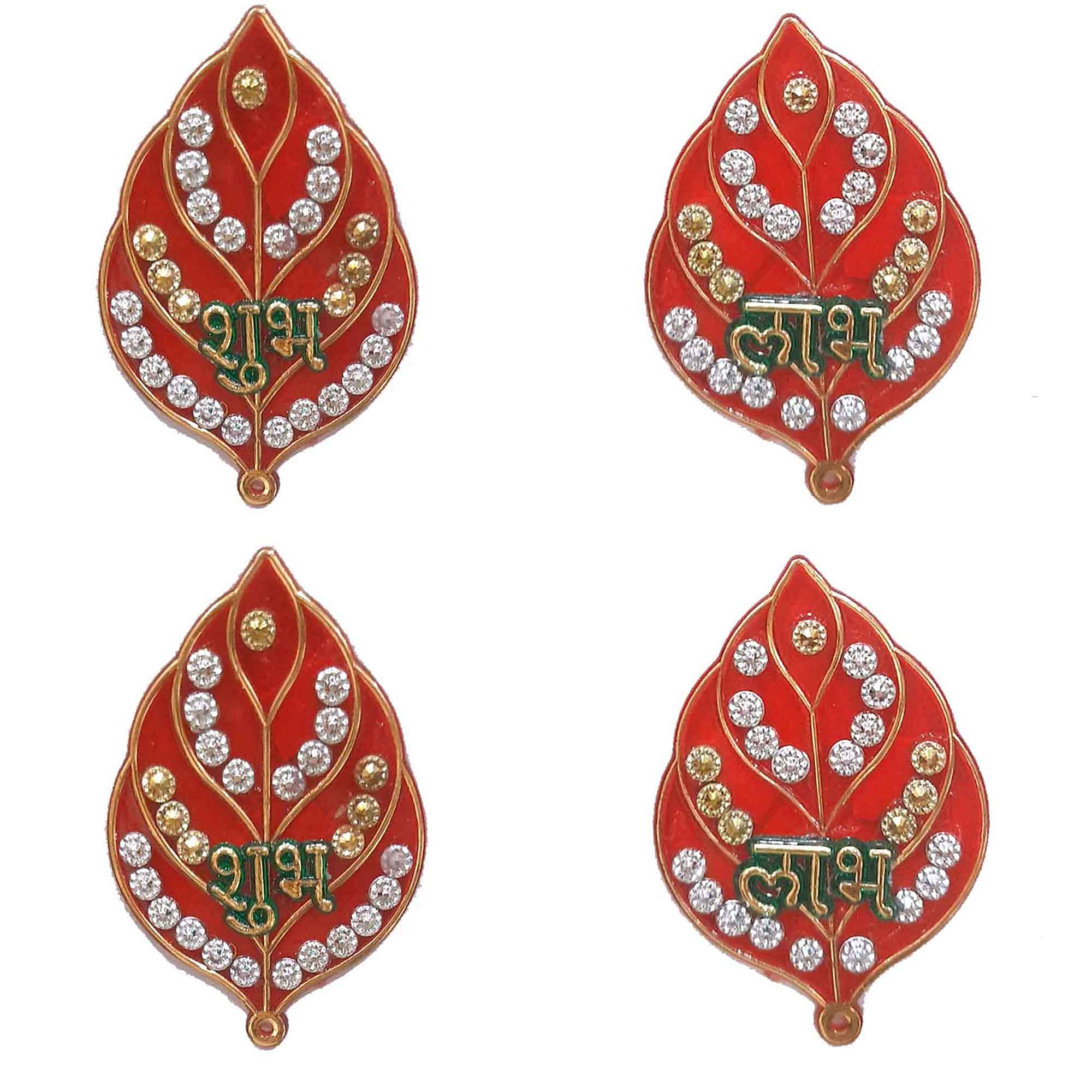 SK Craft Acrylic Shubh Labh Wall Stickerfor Wall, Door, Diwali Decor-7x5 (HxL) cm-Pack of 2 Set