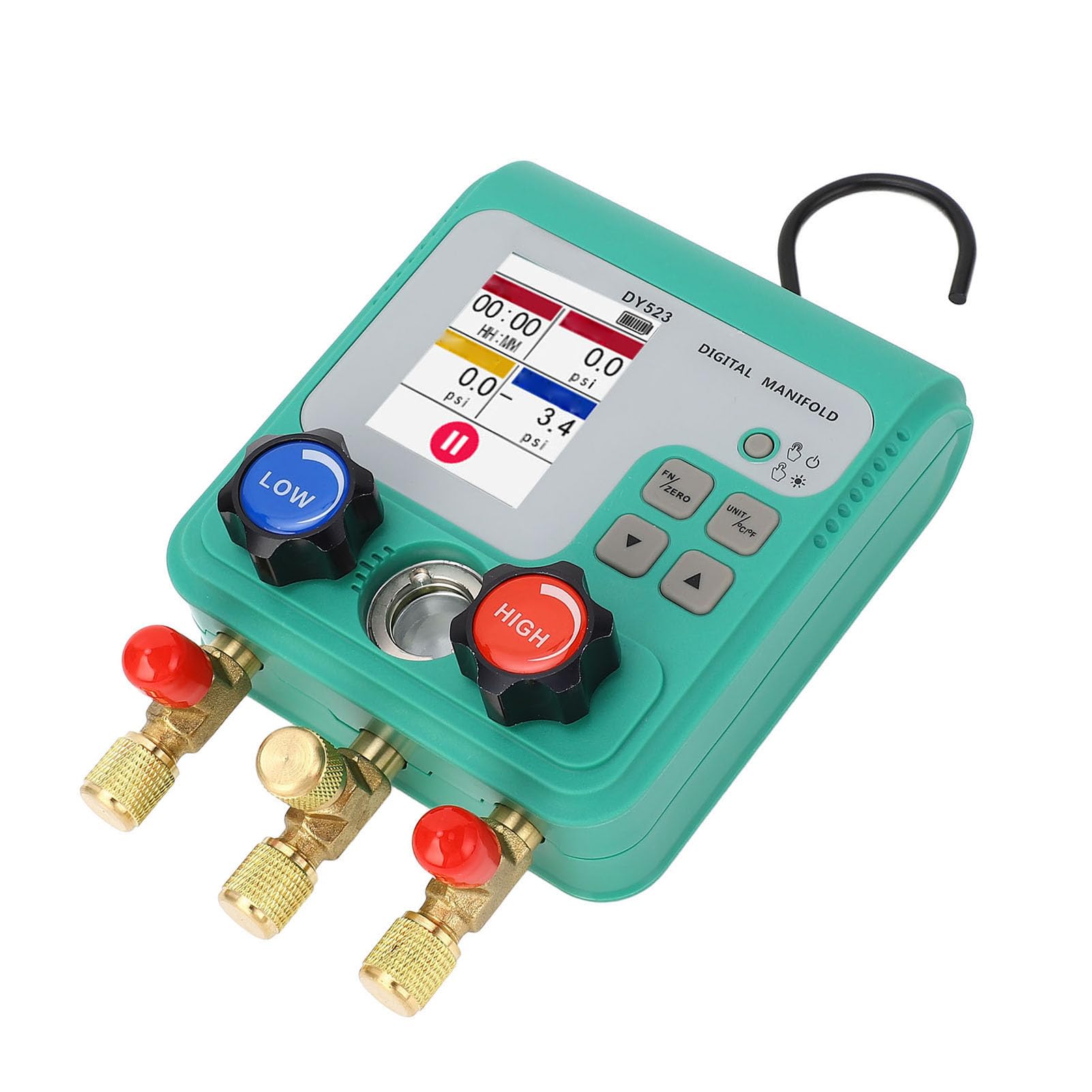 Akozon Digital HVAC Manifold Vacuum Pressure Tester Car AC Maintenance Tool 0?6000 Kpa