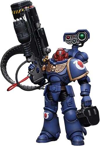 Miniatura 3 de JOYTOY Warhammer 40K 118 Figura de acción de sargento de desolación de Ultramarines con colección Vengor Launcher, modelo de anime de regalo (4