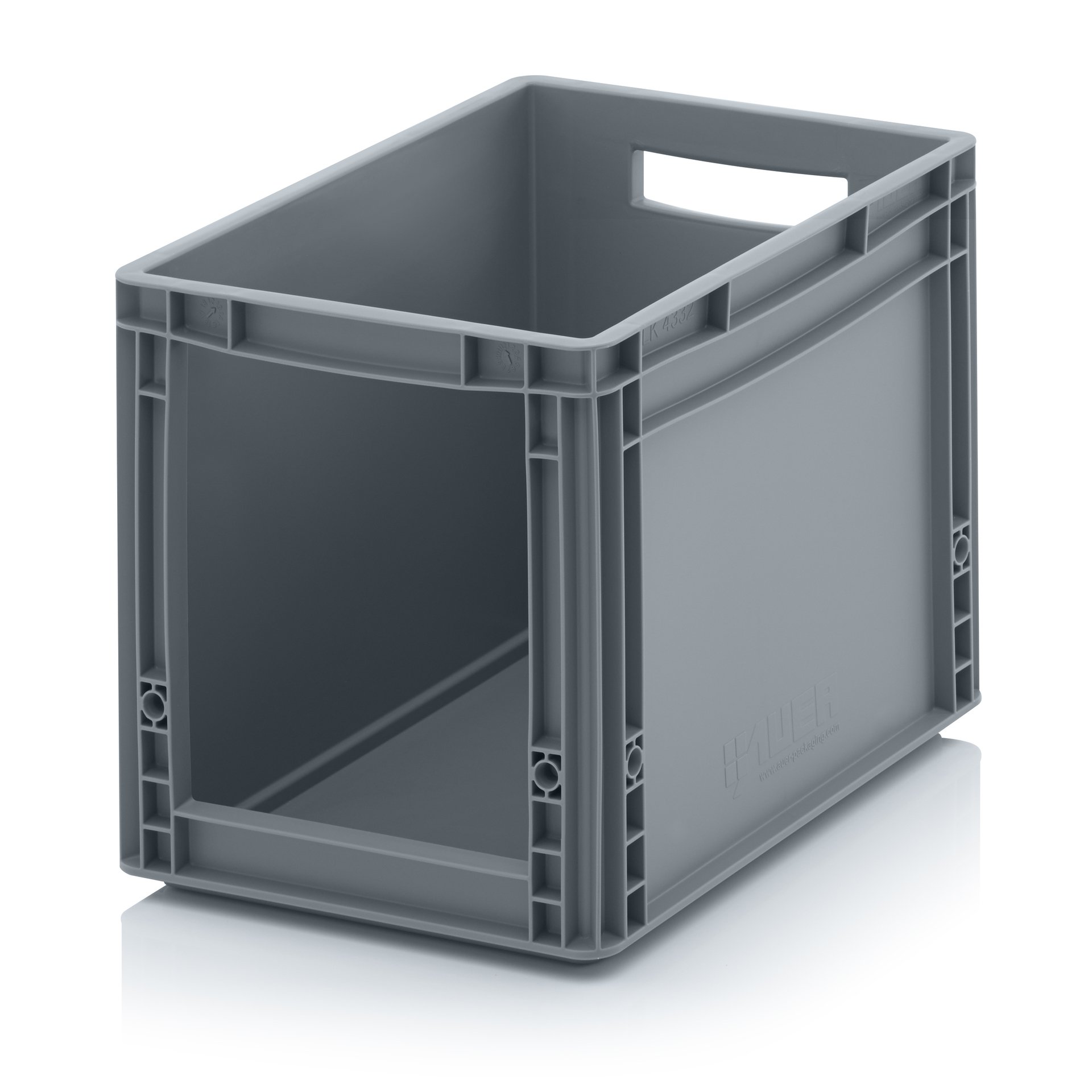 Auer Packaging 6x Euro Sichtlagerkasten 40 x 30 x 32 cm inkl. gratis Zollstock * Eurobehälter mit Fenster, 6er Set