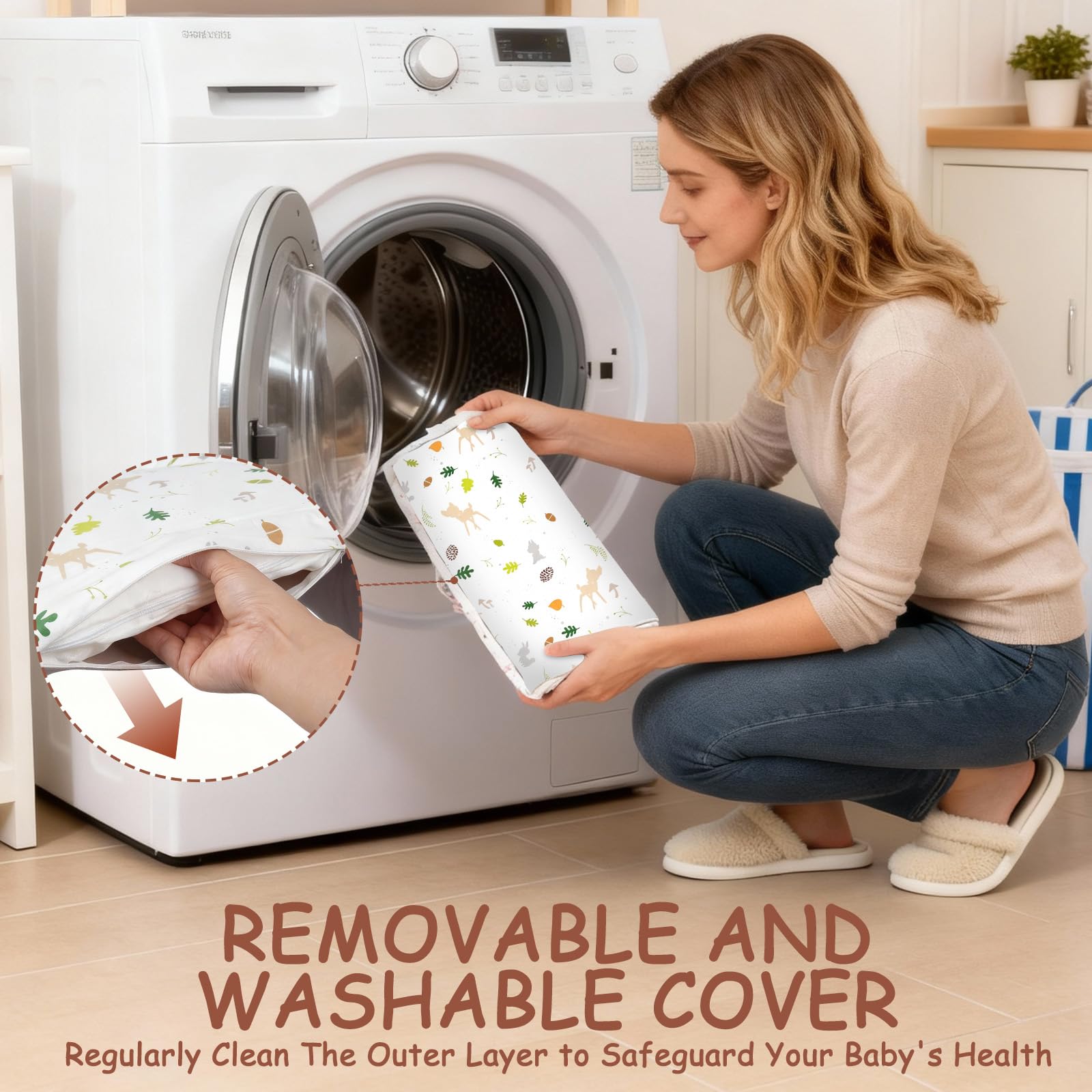 Huracan Baby Nestchen für Neugeborene, Babynest Weiches Kuschelnest aus 100% Baumwolle, Doppelseitig Baby Nest Inkl. Decke & 5 Waschlappen, Maschinenwaschbar, Tragbar Baby Bett für zuhause & unterwegs