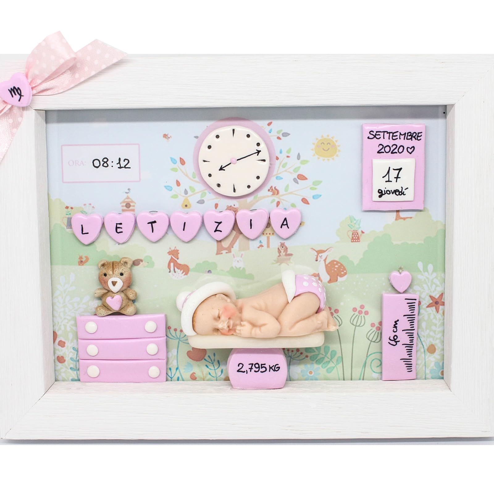 Quadretto nascita bimba - idea regalo nascita