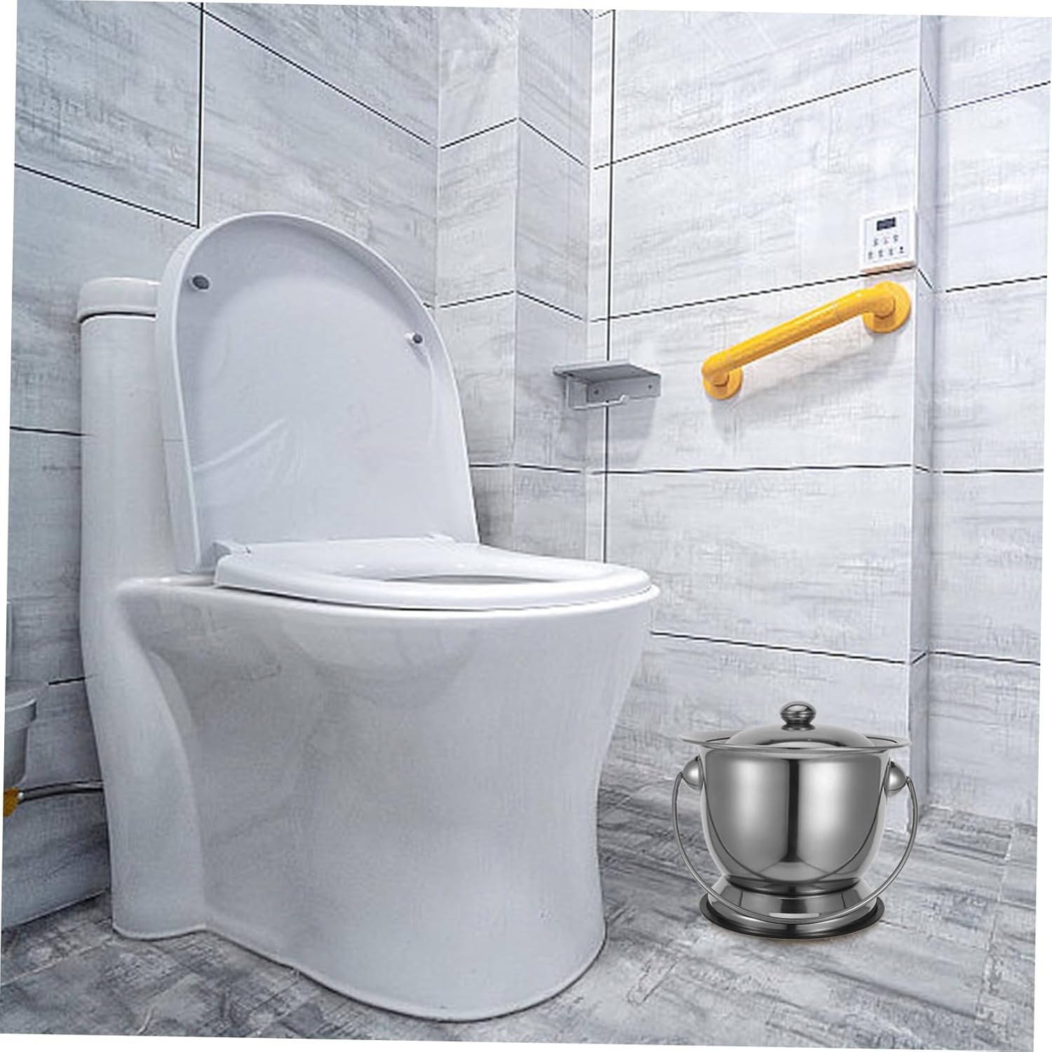 Adult Bed Pan Potty Stool Stainless Steel Elderly Portable Commode Lid Home Care Urinal