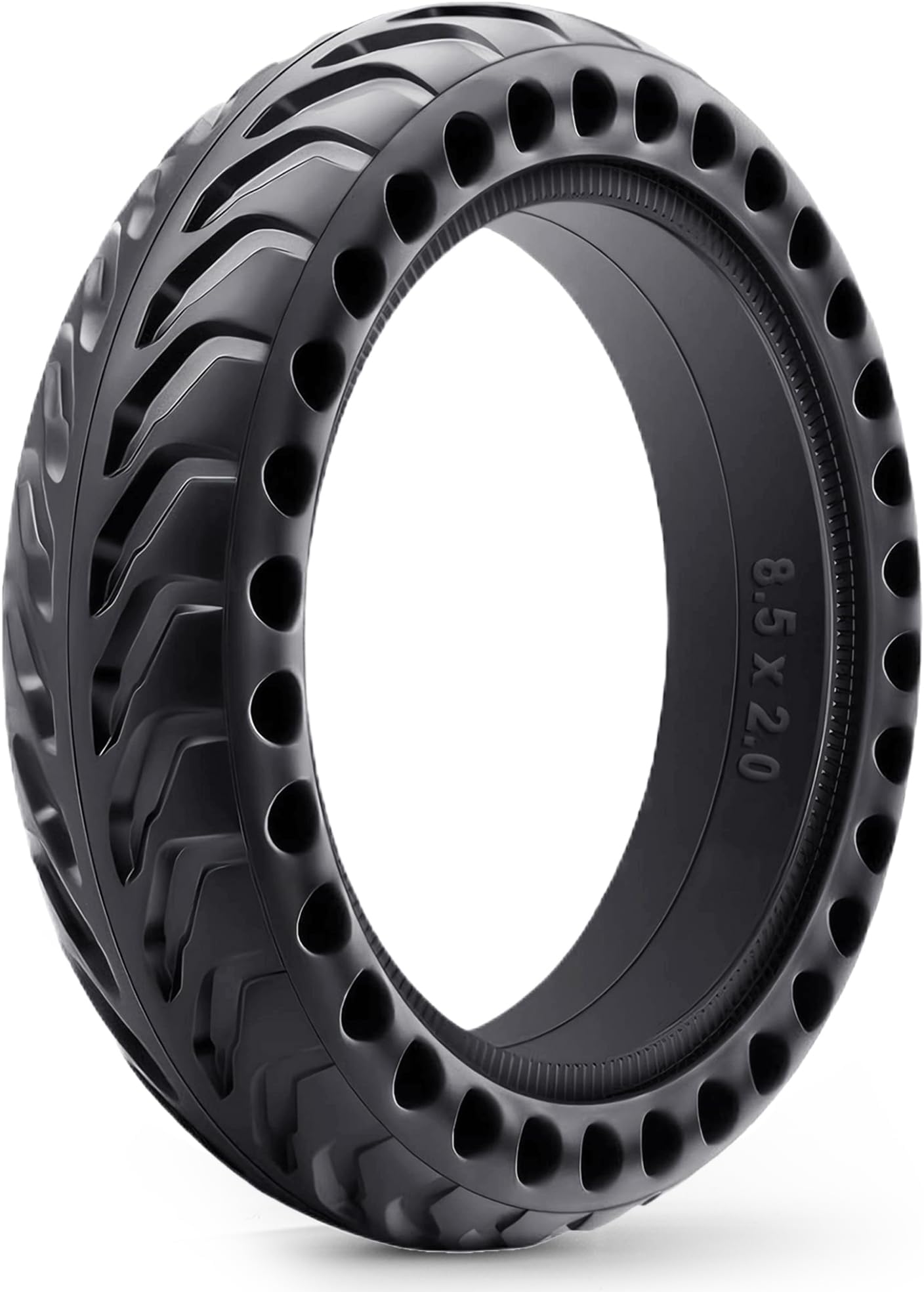 Pack of 1 E-scooter Tyres 50/75-6.1 Tubeless Solid Rubber Tyres, Also Suitable for Sizes 8.5 x 2.0 and 8 1/2 x 2, Puncture Resistant, No Maintenance Required