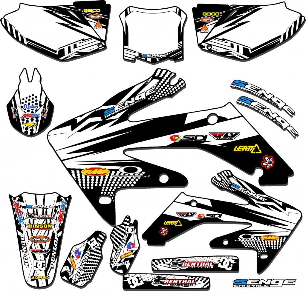 Senge Graphics 2009-2012 Honda CRF 450R Mayhem White Graphics kit