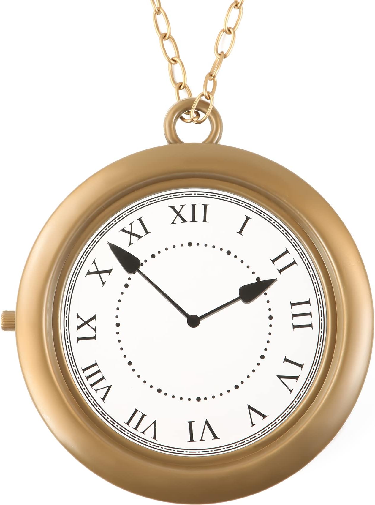 1 Piece Clock Necklace White Rabbit Clock Jumbo Flavor Hip Hop Rapper Clock Necklaces for Halloween White Rabbit Costume Accessories Party Supplies