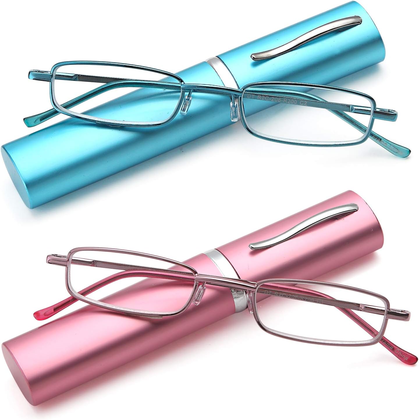 DOUBLETAKE Women's Reading Glasses - 2 Pairs Slim Pocket Readers w Case - Image 4