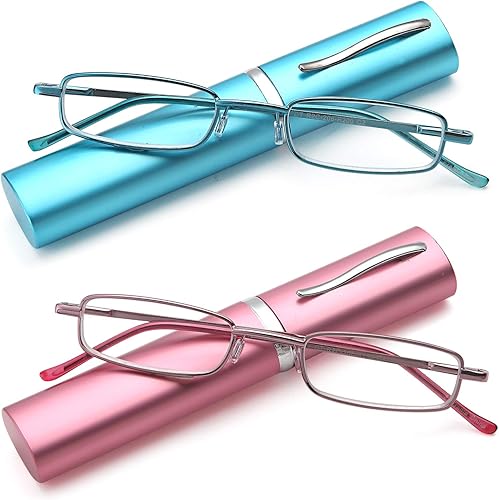 Miniatura 4 de DOUBLETAKE Gafas de lectura  2 pares de lectores de bolsillo delgado con estuche de clip para bolígrafo