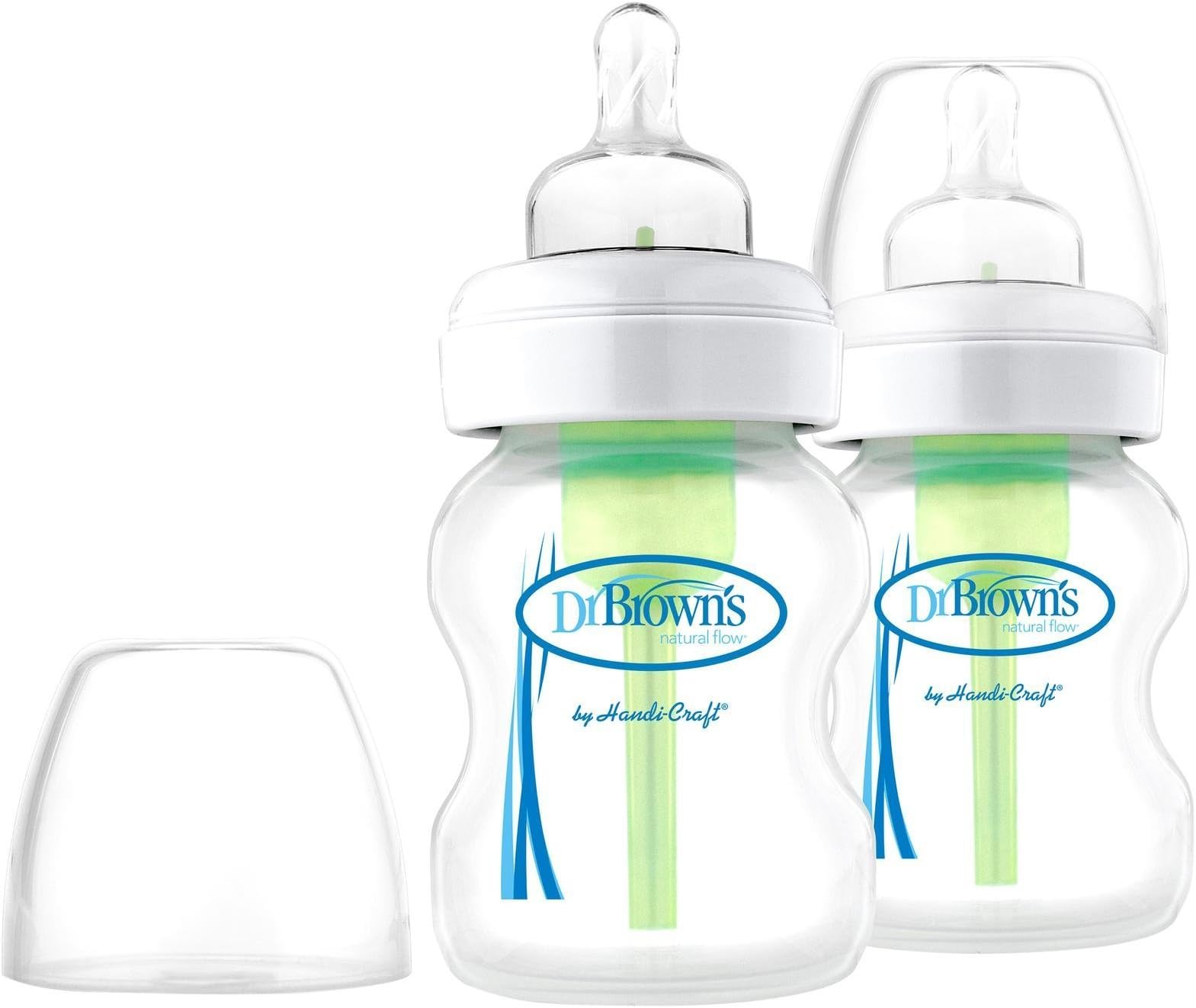 Dr Brown's Options Glass Twin Pack Bottles 150ml/50z Transparent, DRBOPT-WB5200-P2