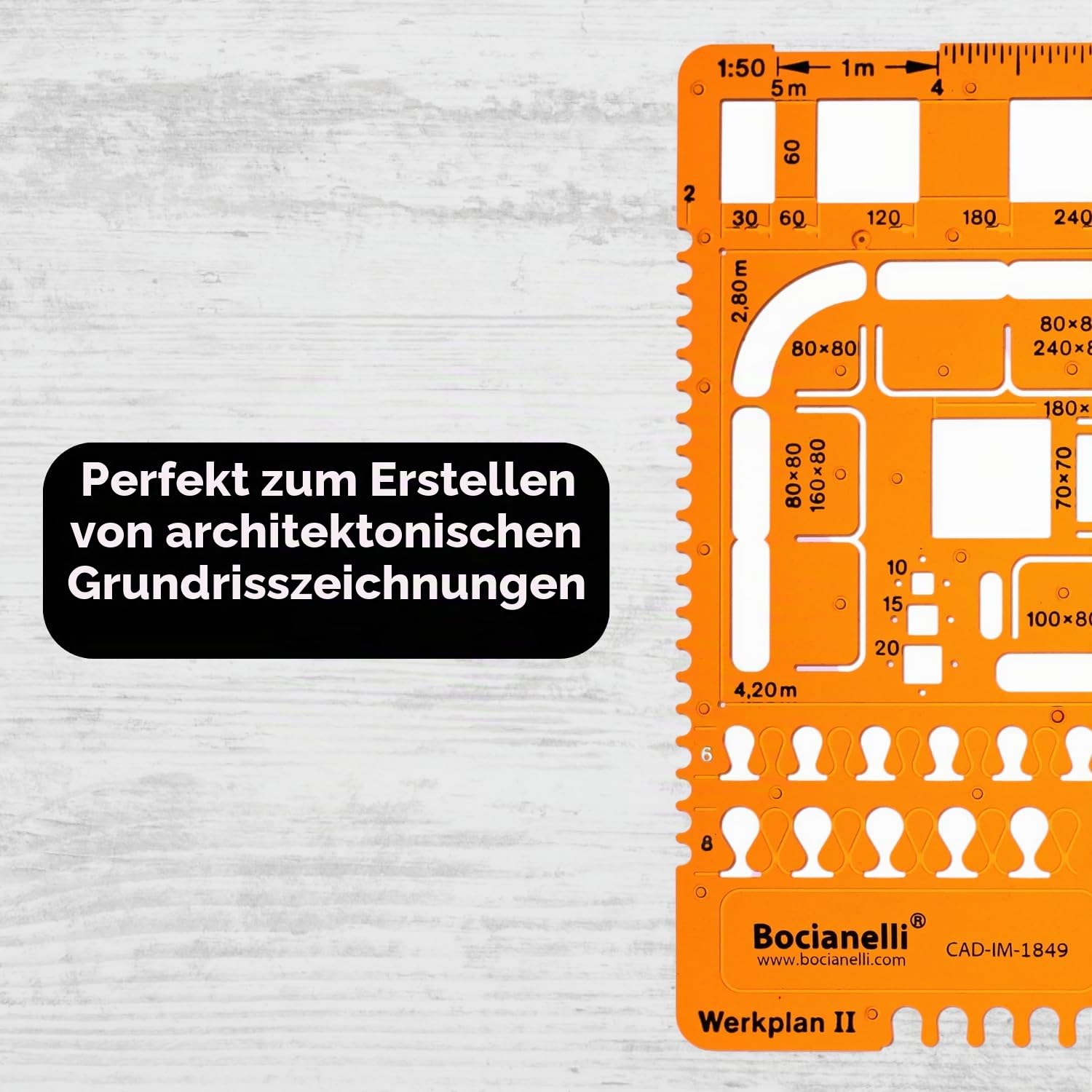 1:50 Architekt Schablone Zeichenschablone Möblierung - Innenarchitektur Technisches Zeichnen