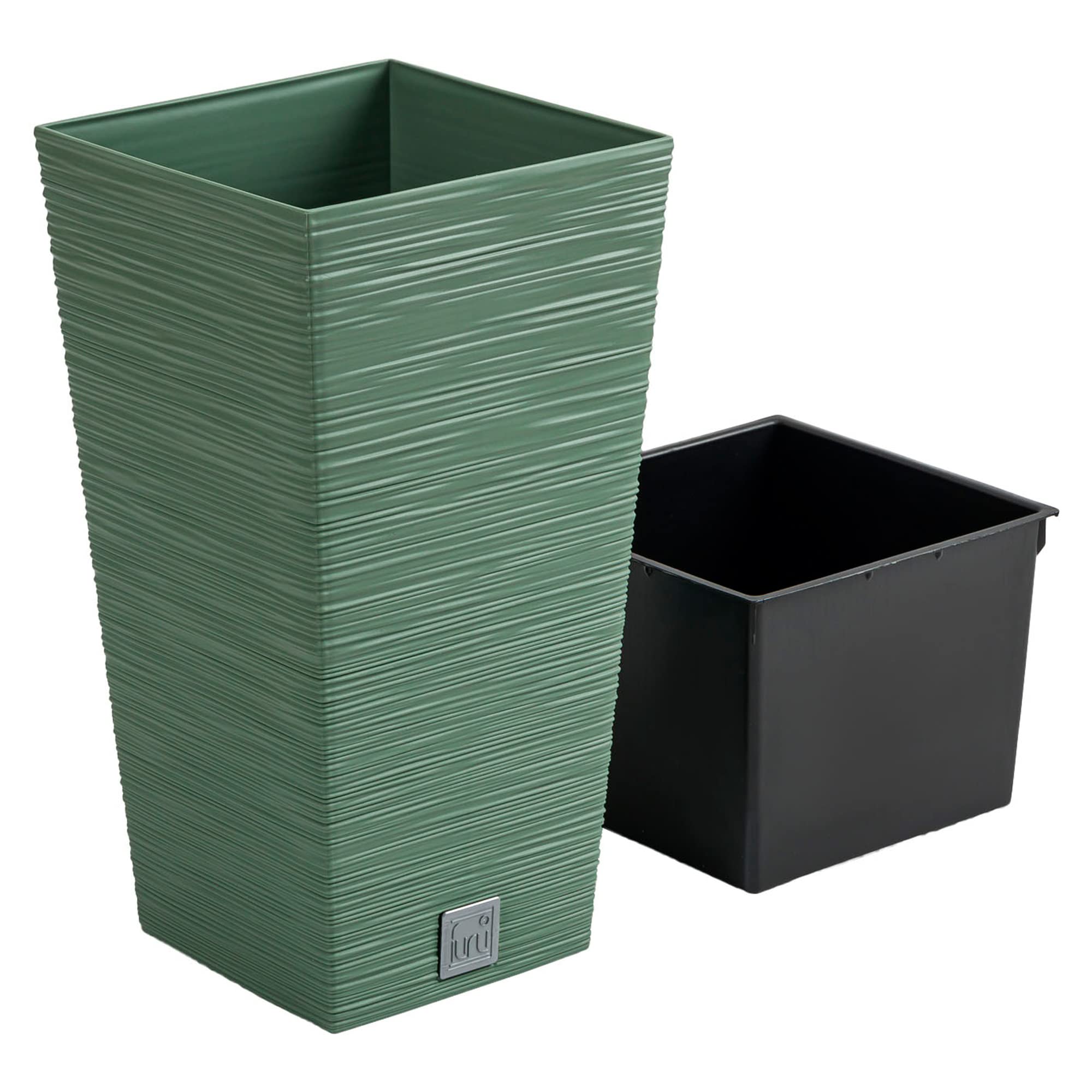 Pot de fleurs avec reserve d´eau 29x29x55cm Vert - FURU