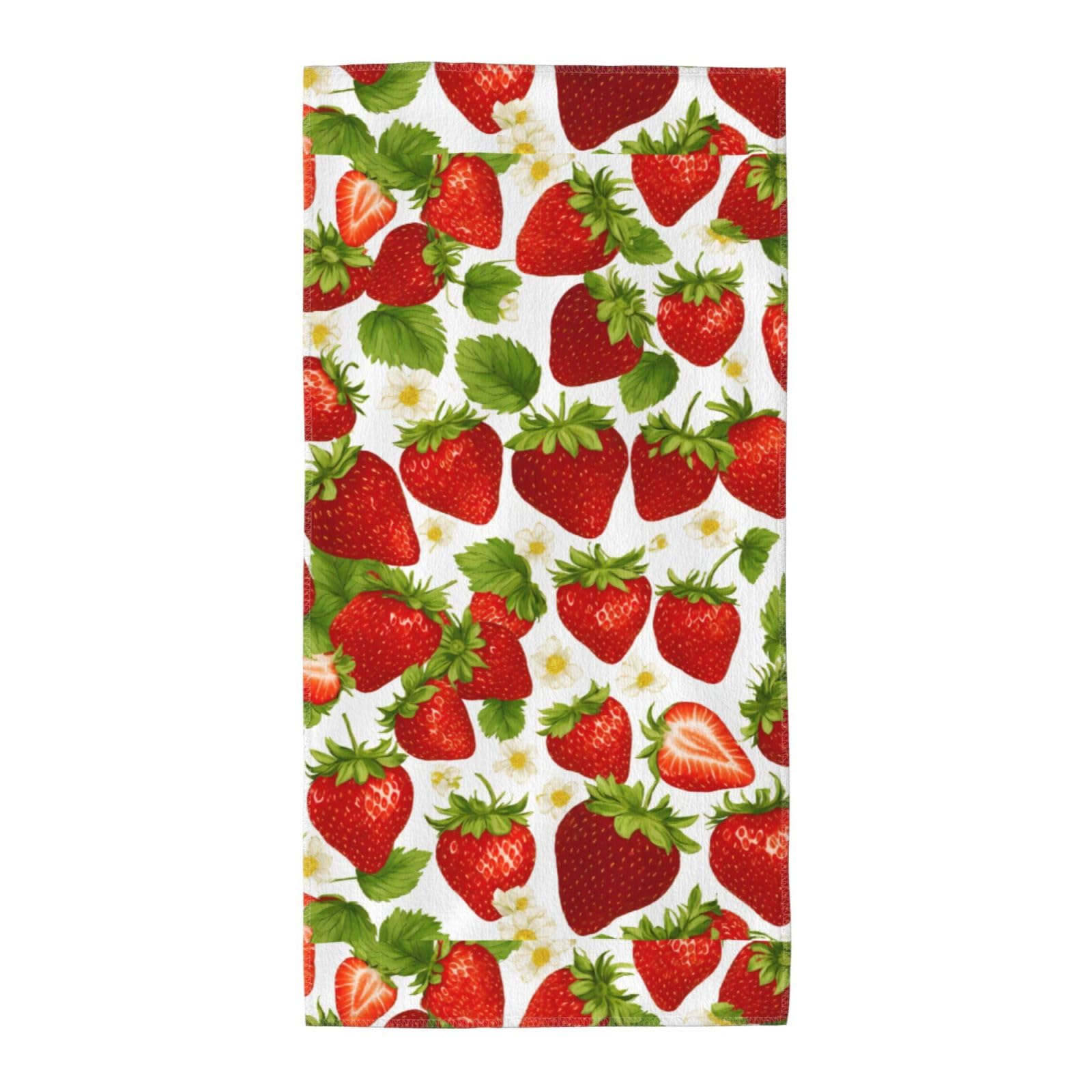 Oazcvbnn Unisex Black Strawberry Print Extra Long Beach Towel Soft Comfortable Quick-Dry Gym Hiking Picnics Swimming