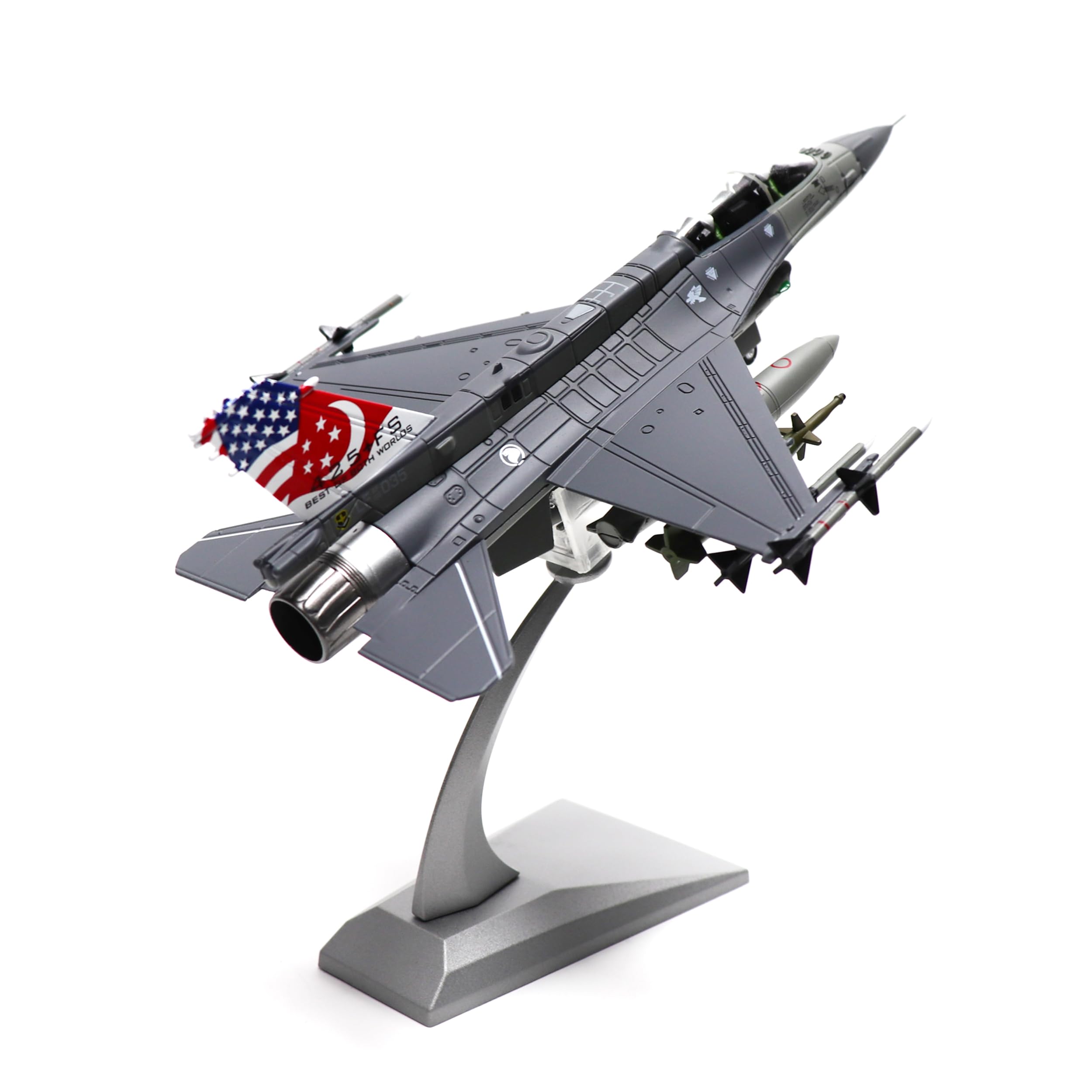 SEBUNAS Skala 1/72 F-16D Fighting Falcon Fighter Model Republiki Singapuru Siły Powietrzne Livery Wojskowe Samoloty Miniaturowy Metalowy Odlew Samolot Zestaw Modelowy dla Dorosłych Kolekcja