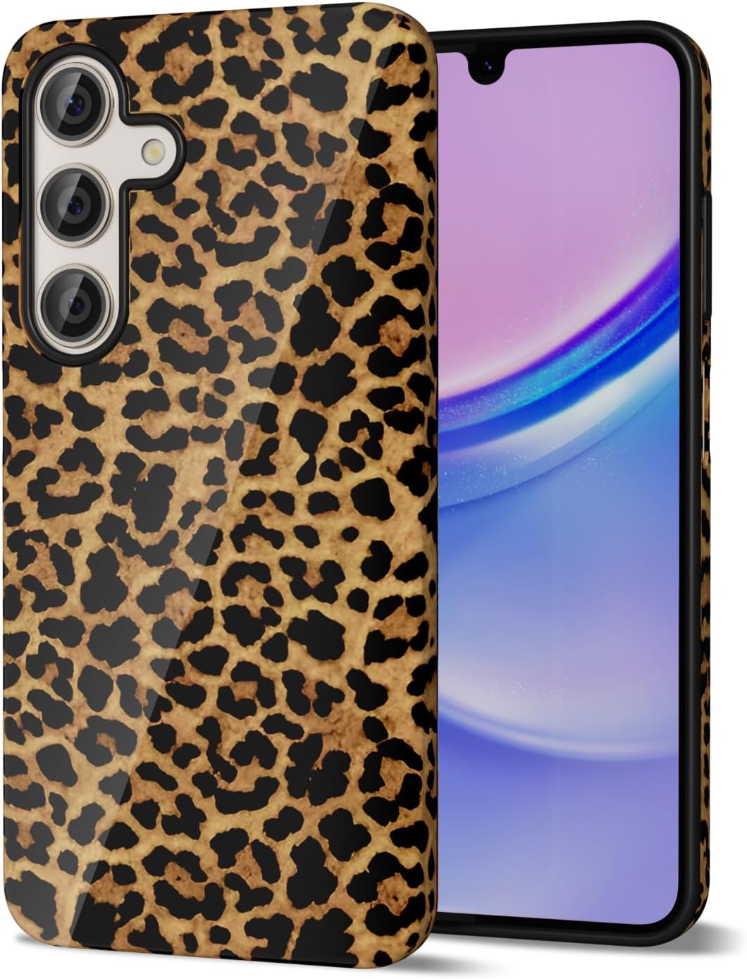 Cheetah Print Phone Case for Samsung Galaxy A15 5G Case Girly, Cute Leopard Case for Women, Luxury Trendy Retro Animal Print Design, Aesthetic Pattern Y2k Hard Shell Plastic Cover, Brown Fall