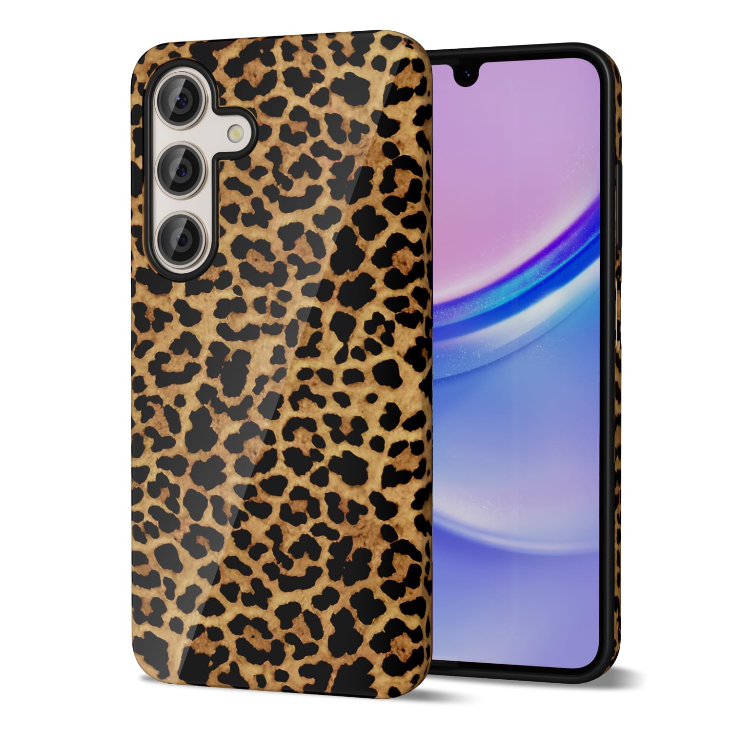 Cheetah Print Phone Case for Samsung Galaxy A15 5G Case Girly, Cute Leopard Case for Women, Luxury Trendy Retro Animal Print Design, Aesthetic Pattern Y2k Hard Shell Plastic Cover, Brown Fall