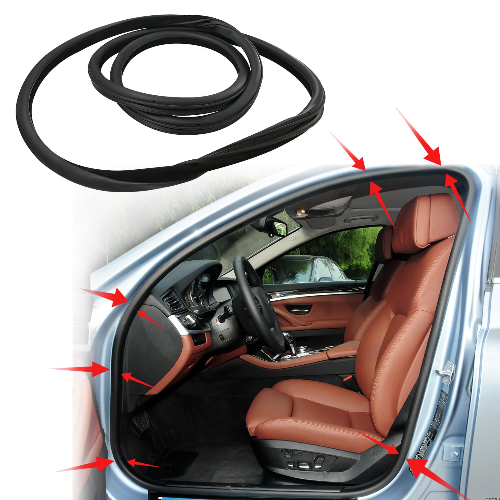 For 2010-2017 F10 BMW 528i 535d 535i 550i Hybrid 5 M5 Car Body Rubber Sealing Strip Door Soundproof 51727278503 51727278506 - 34