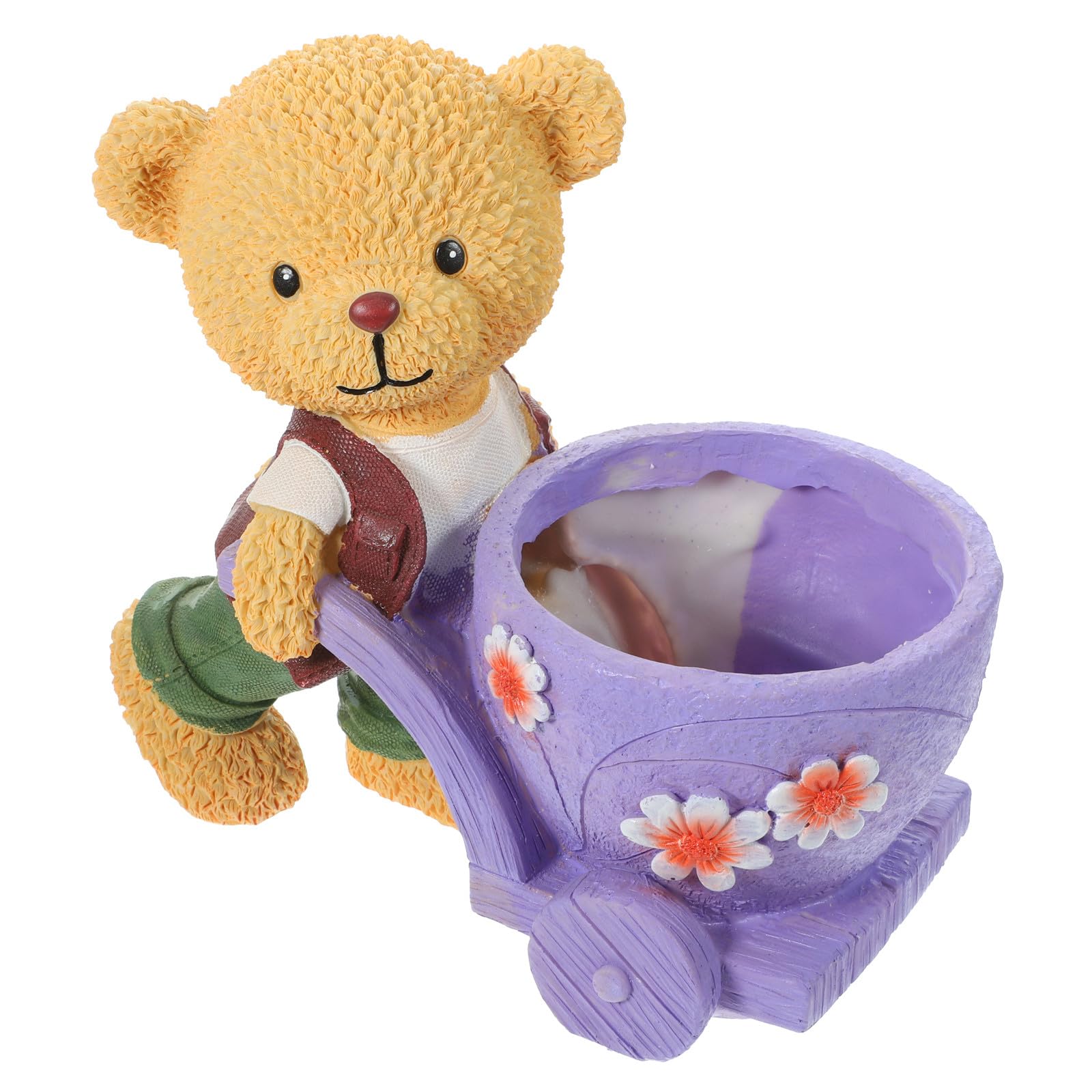 Pot de fleurs ours décoratif en résine, idée cadeau mignon